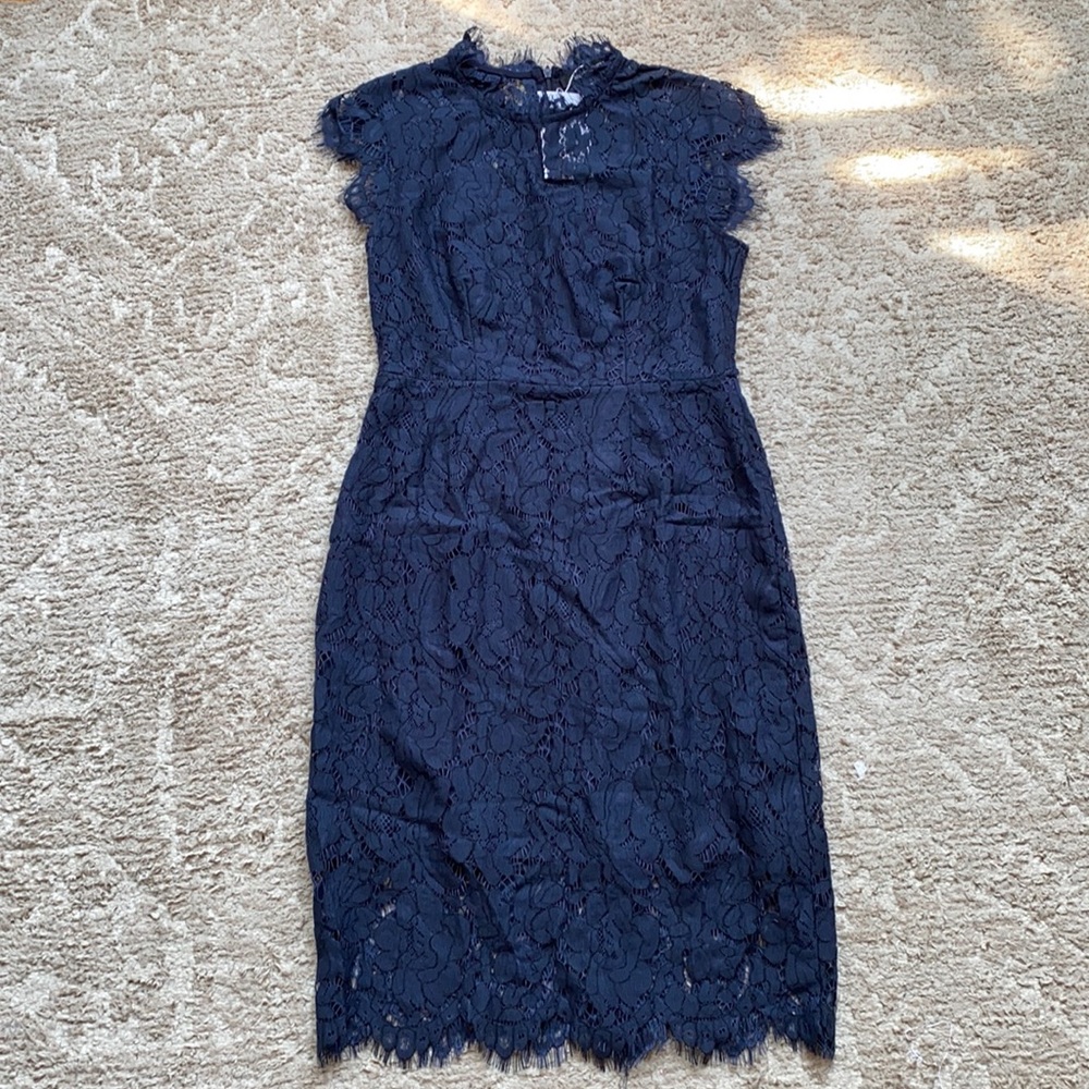 Blue lace floral dress. Never worn
